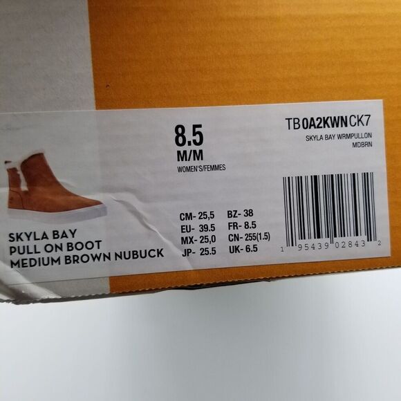 Timberland Women's Skyla Bay Pull On Boots Size 8.5 Brown Suede  Fur Trim - Picture 2 of 7